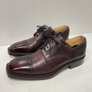 Calzoleria Harris Men’s Oxblood Wingtip Dress Shoes Bench Made In Italy 10.5